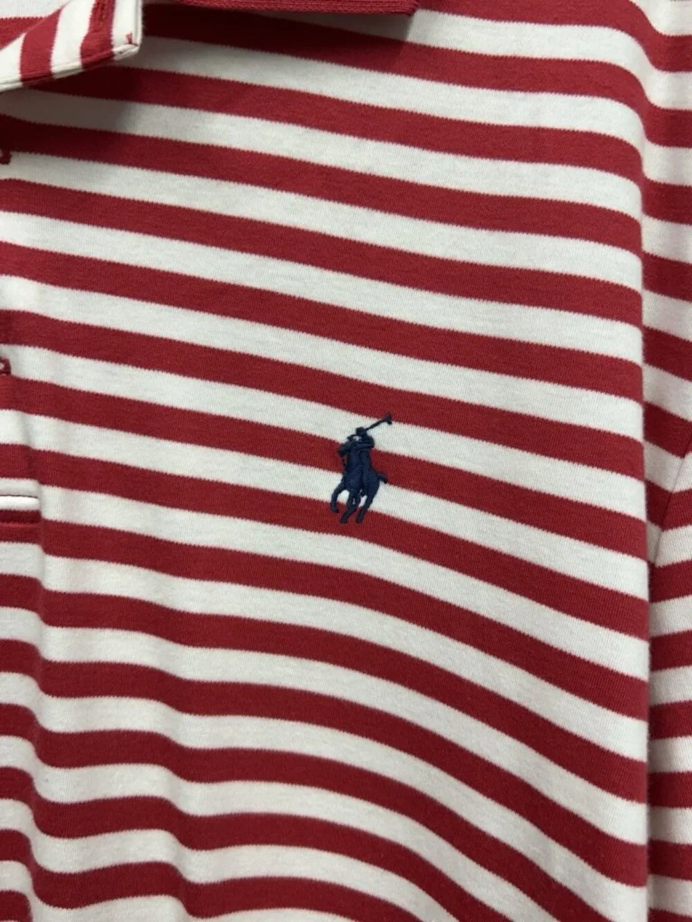 Polo Ralph Lauren Mens Classic Fit Polo Shirt Men’s Large Red White Striped Golf